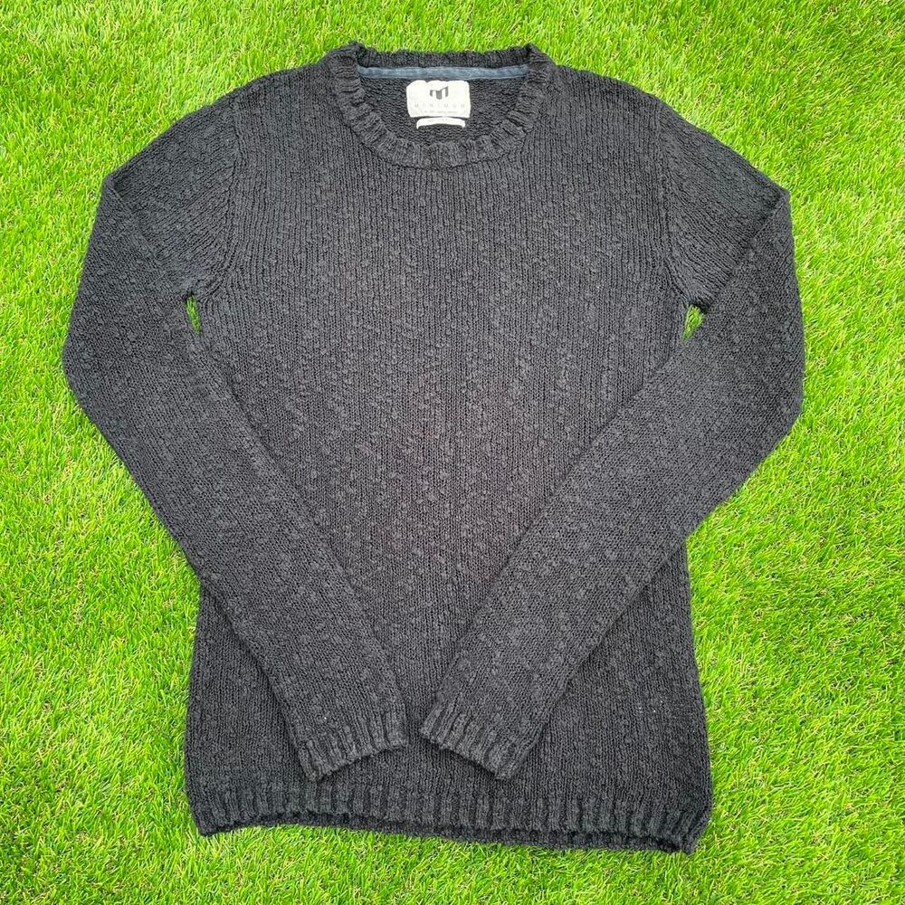 Minimum heavyweight black cotton pullover sweater men's size small